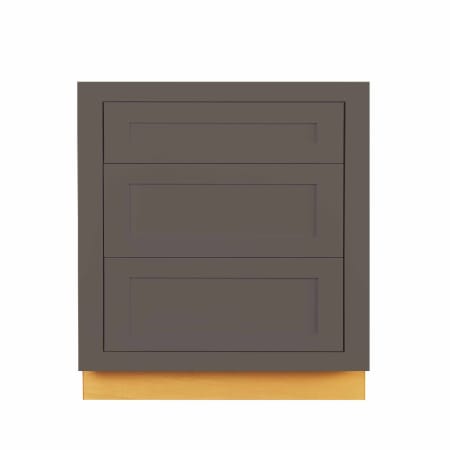 Maplevilles Cabinetry Inset 27" Wide x 35" Tall Base Cabinet with Triple Drawers Dark Grey
