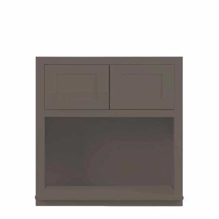 Maplevilles Cabinetry Inset 27" Wide x 30" Tall Double Door Wall Cabinet with Microwave Opening Dark Grey