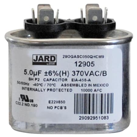 Mars JARD Single Section Oval Capacitor - 5 MFD - 370 Volt N/A