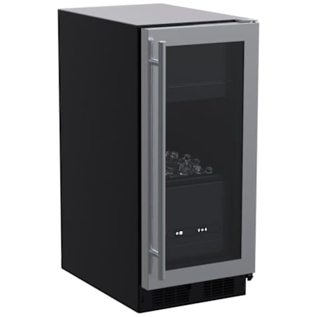 Marvel Classic 15 Inch Wide 28 Lbs. Capacity Built-In and Free Standing Ice Maker with 39 Lbs. Daily Ice Production Stainless Frame