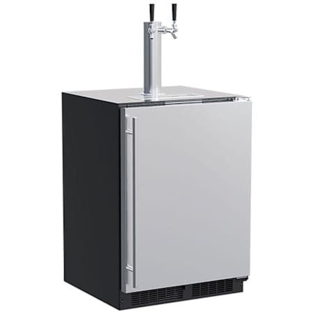 Marvel Classic 24 Inch Wide 5.7 Cu. Ft. Built-In / Free Standing Double Tap Kegerator Stainless Steel