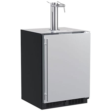 Marvel Classic 24 Inch Wide 5.7 Cu. Ft. Built-In / Free Standing Double Tap Wine Kegerator Stainless Steel