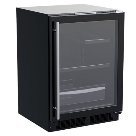 Marvel Classic 24 Inch Wide 5.3 Cu. Ft. Energy Star Rated Compact Refrigerator with Dynamic Cooling Technology and Glass Door Black Framed Glass