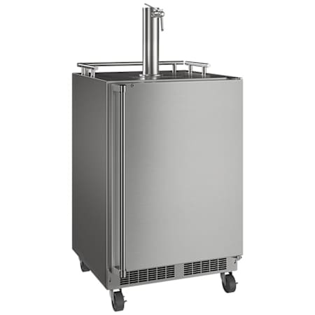 Marvel Outdoor 24 Inch Wide 5.7 Cu. Ft. Built-In / Free Standing Single Tap Wine Kegerator with Casters Stainless Steel