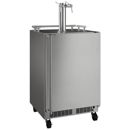Marvel Outdoor 24 Inch Wide 5.7 Cu. Ft. Built-In / Free Standing Double Tap Wine Kegerator with Casters Stainless Steel
