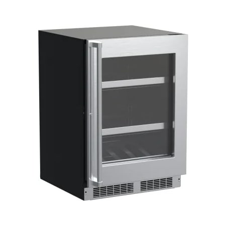 Marvel Professional 24 Inch Wide 108 Can Capacity Energy Star Rated Beverage Center with Dynamic Cooling Technology and Glass Door Stainless Steel Framed Glass