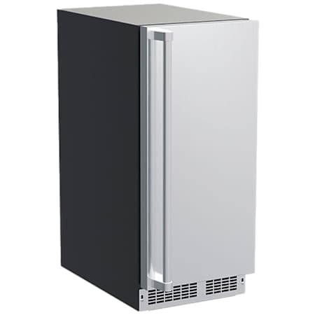 Marvel Professional 15 Inch Wide 28 Lbs. Capacity Built-In and Free Standing Ice Maker with 39 Lbs. Daily Ice Production Stainless Steel