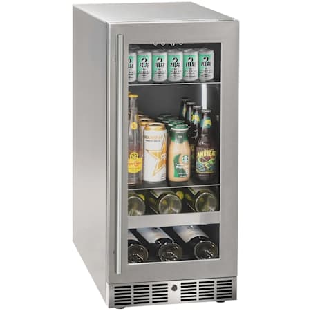 Marvel Essential 15 Inch Wide 5 Bottle Capacity and 64 Can Capacity Wine and Beverage Cooler Stainless Frame