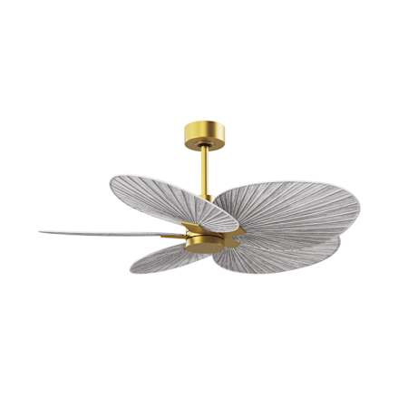 Matthews Fan Company Alessandra Tropical 48" 5 Blade Indoor / Outdoor Ceiling Fan Brushed Brass / Barn Wood Tone