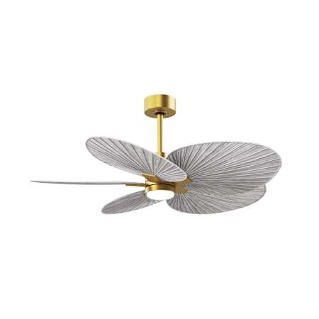 Matthews Fan Company Alessandra Tropical-LK 48" 5 Blade Indoor / Outdoor Ceiling Fan Brushed Brass / Barn Wood Tone