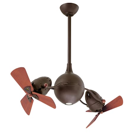 Matthews Fan Company Acqua 16" 6 Blade Indoor LED Ceiling Fan with LED Light Kit, Blades and Remote Control Textured Bronze / Mahogany Tone