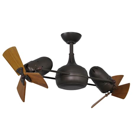 Matthews Fan Company Dagny 41" 3 Blade Rotational Indoor / Outdoor Ceiling Fan with Remote Control Textured Bronze with Wood Blades