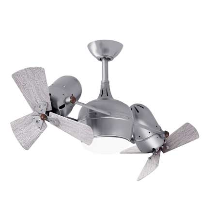 Matthews Fan Company Dagny LK 16" 6 Blade Indoor LED Ceiling Fan with Remote Control Brushed Nickel / Barnwood