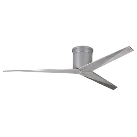 Matthews Fan Company Eliza 56" 3 Blade Indoor / Outdoor Hugger Ceiling Fan with Remote Control Brushed Nickel / Barn Wood Blades