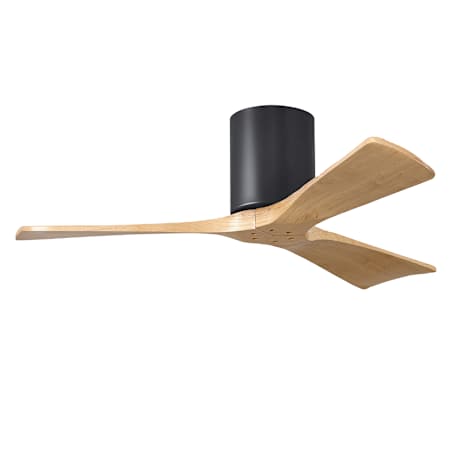 Matthews Fan Company Irene-3H 42" 3 Blade Indoor Hugger Ceiling Fan with Real Wood Blades Matte Black / Light Maple Tone