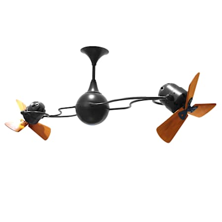 Matthews Fan Company Italo Ventania 16" 6 Blade Rotational Indoor Ceiling Fan with Wall Control Black