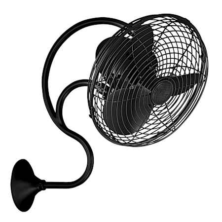 Matthews Fan Company Melody 13" 3 Blade Wall Fan with Wall Control Matte Black