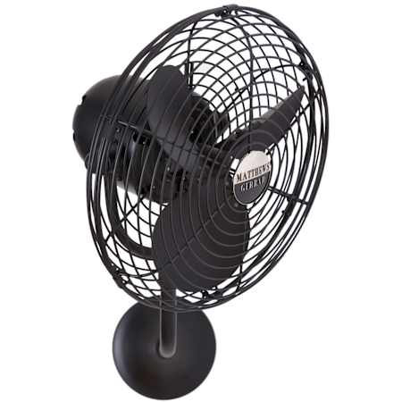 Matthews Fan Company Michelle Parede 13" 3 Blade Indoor Wall Mount Fan with Cage Black