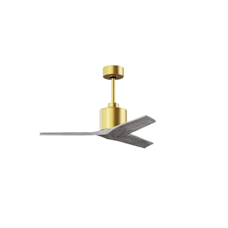 Matthews Fan Company Mollywood 42" 3 Blade Indoor Ceiling Fan with Remote Control Brushed Brass / Barnwood Tone