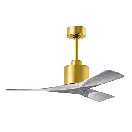 Matthews Fan Company Nan 42" 3 Blade Indoor Ceiling Fan with Remote Control Brushed Brass / Barnwood Tone