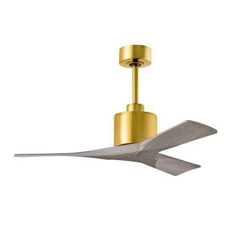 Matthews Fan Company Nan 42" 3 Blade Indoor Ceiling Fan Brushed Brass / Gray Ash