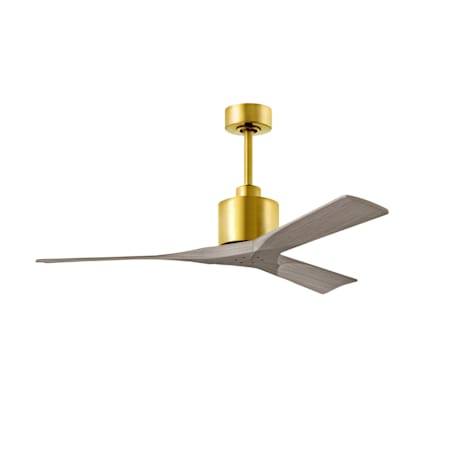 Matthews Fan Company Nan 52" 3 Blade Indoor Ceiling Fan Brushed Brass / Gray Ash