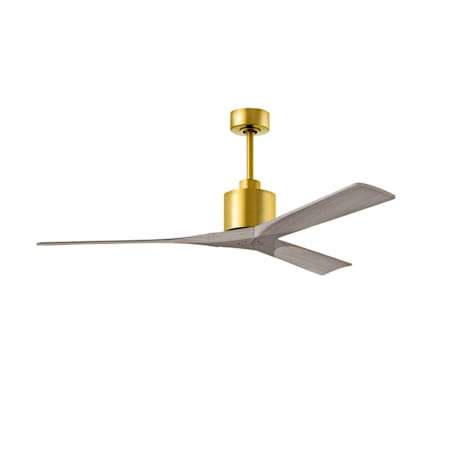 Matthews Fan Company Nan 60" 3 Blade Indoor Ceiling Fan Brushed Brass / Gray Ash