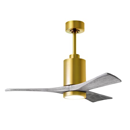 Matthews Fan Company Patricia-3 42" 3 Blade Indoor LED Ceiling Fan Brushed Brass / Barnwood Tone
