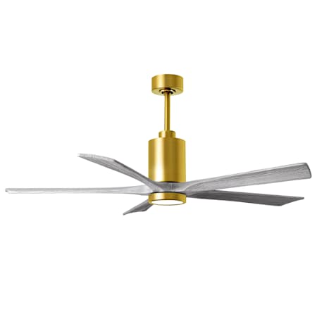 Matthews Fan Company Patricia 60" 5 Blade Indoor LED Ceiling Fan with Remote Control Brushed Brass / Barnwood Tone