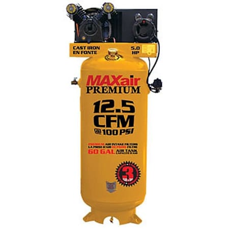 MAXair Premium 5 HP 60 Gal 170 Max PSI Single-Stage Stationary Electric (208, 230 Volt 1 Phase) Reciprocating Air Compressor N/A