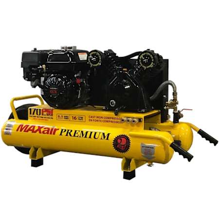 MAXair Premium 6.5 HP 10 Gal 170 Max PSI Single-Stage Portable Gas Reciprocating Air Compressor N/A