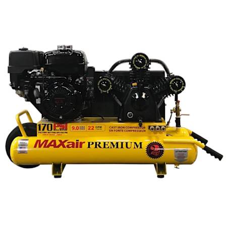MAXair Premium 9 HP 10 Gal 170 Max PSI Single-Stage Portable Gas Reciprocating Air Compressor with Electric Start Honda Engine N/A