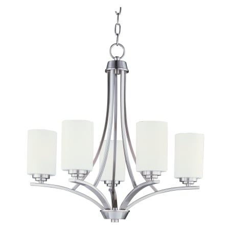 Maxim Deven 5 Light 24" Wide Pillar Candle Style Chandelier Satin Nickel