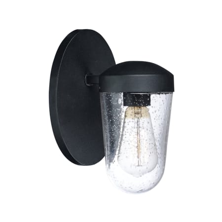 Maxim Lido Single Light 9" Tall Outdoor Wall Sconce Black / Seedy Glass