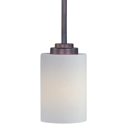 Maxim Deven 4" Wide Mini Pendant Oil Rubbed Bronze / Satin White Glass