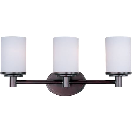 Maxim Cylinder 20" Wide Bath Light Oil Rubbed Bronze / Satin White Glass