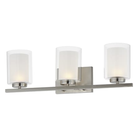 Maxim Duet 3 Light 24" Wide Bathroom Vanity Light Satin Nickel