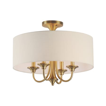 Maxim Bongo 4 Light 18" Wide Semi-Flush Drum Ceiling Fixture Natural Aged Brass