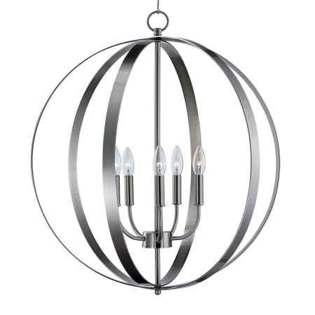 Maxim Provident 5 Light 24" Wide Taper Candle Pendant Satin Nickel