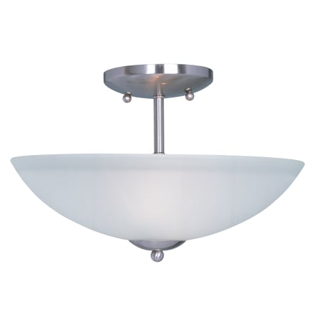 Maxim Logan 13" Wide 2 Light Ceiling Light Satin Nickel / Frosted Glass