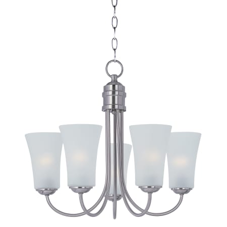 Maxim Logan 5 Light Single-Tier Chandelier Satin Nickel