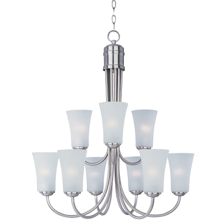 Maxim Logan 9 Light 2 Tier Chandelier Satin Nickel