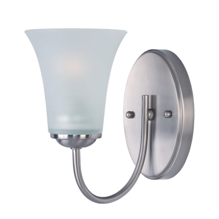 Maxim Logan 5" Wide Bath Light Satin Nickel / Frosted Glass