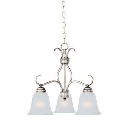 Maxim Basix 3 Light 19" Wide Mini Chandelier Satin Nickel