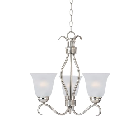 Maxim Basix 3 Light 16" Wide Mini Chandelier Satin Nickel