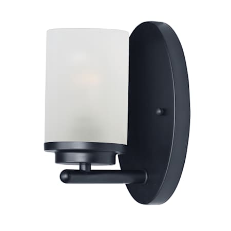 Maxim Corona 8" Tall Convertible Bathroom Sconce with Frosted Glass Shade Black