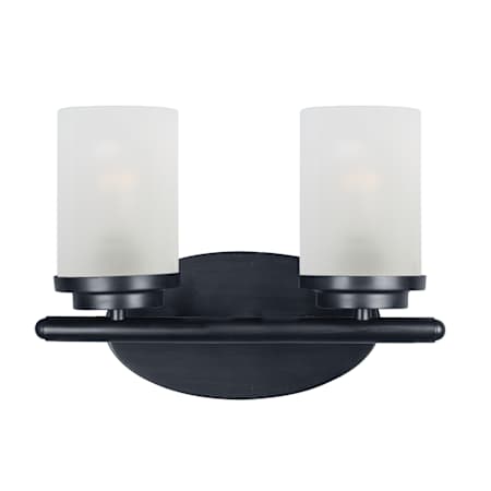 Maxim Corona 2 Light 12" Wide Bathroom Vanity Light with Milk Glass Shades Black