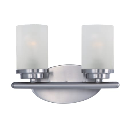 Maxim Corona 12" Wide Bath Light Satin Nickel / Frosted Glass
