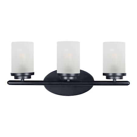 Maxim Corona 3 Light 19" Wide Bathroom Vanity Light with Milk Glass Shades Black