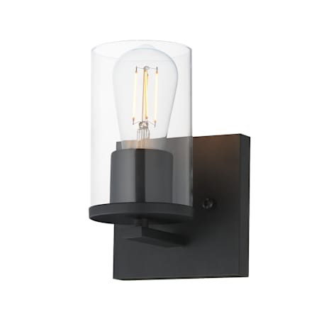 Maxim Lateral 8" Tall Wall Sconce Black / Clear